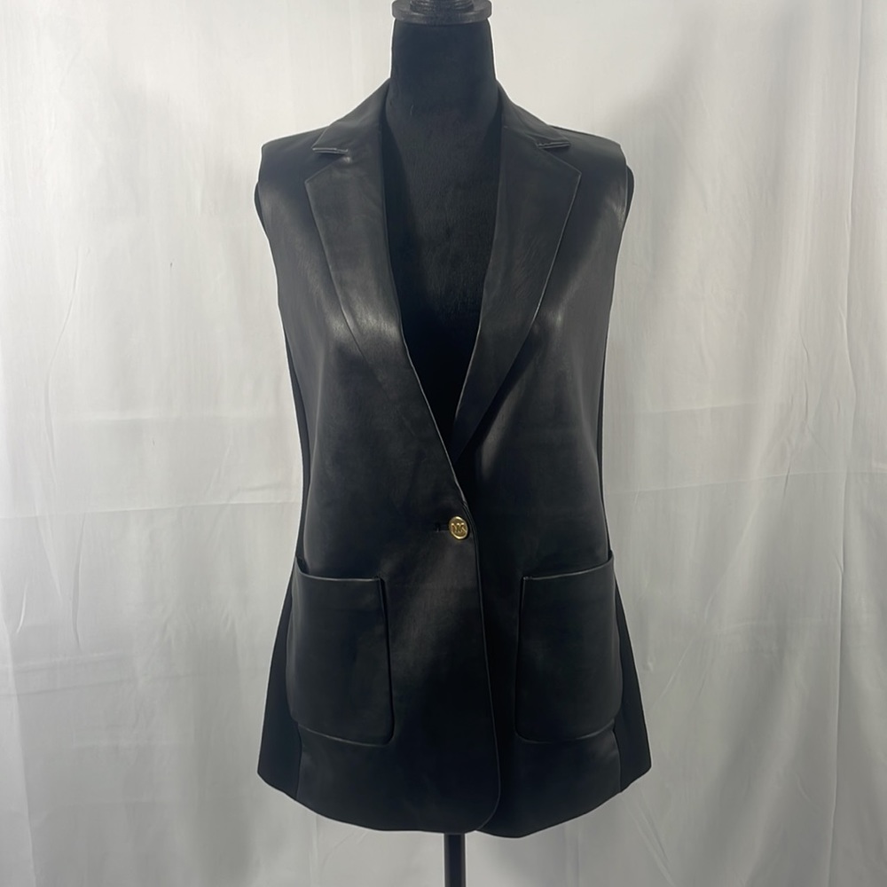 MICHAEL Michael Kors Black Leather Vest